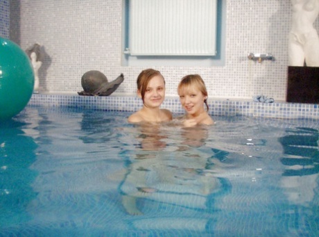 Fuckable teenage girls spending some good time in the pool