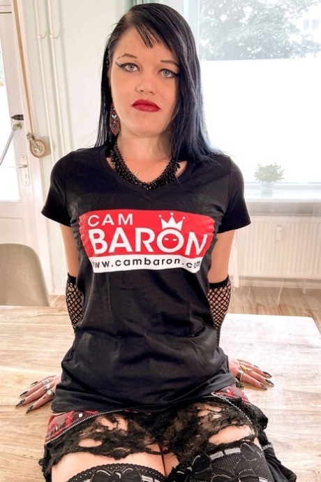 Goth slut Doreen getting her pierced pussy fucked and creampied