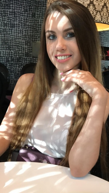 Beautiful teen Kristina ends a sexy striptease with some POV hardcore sex